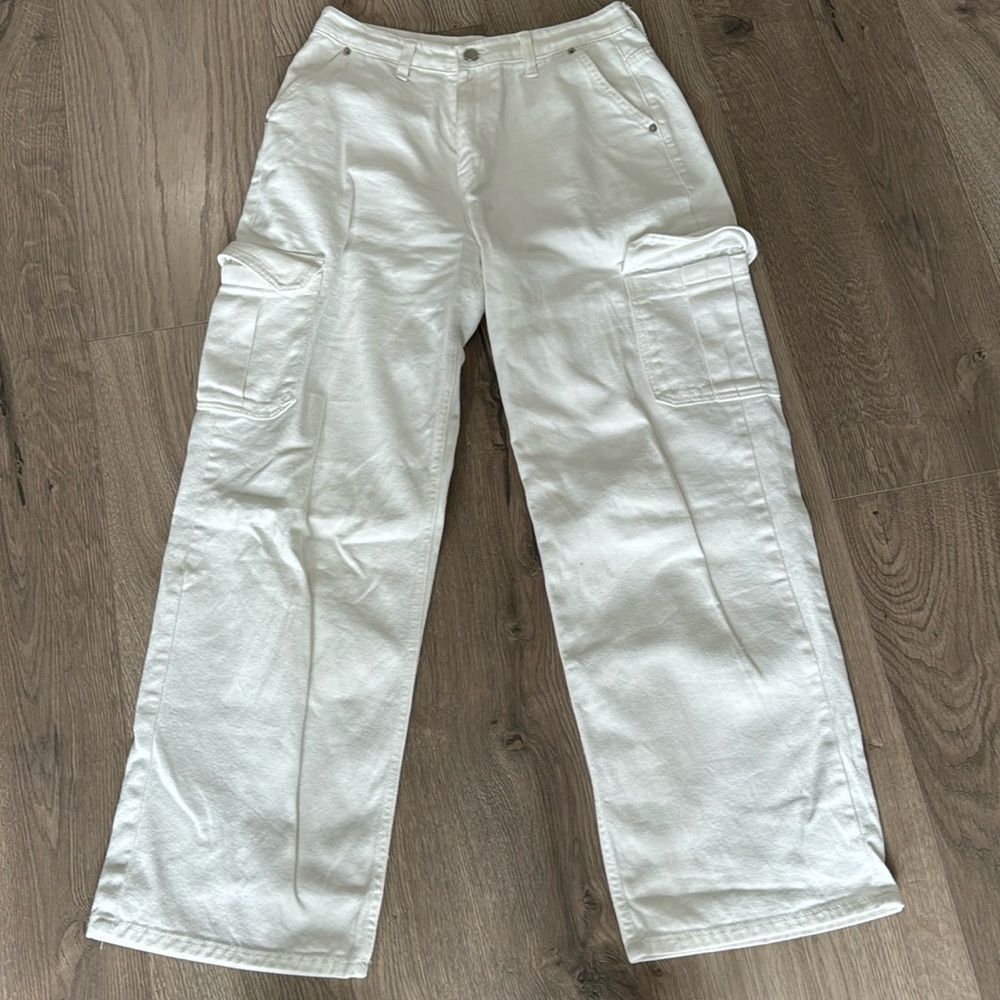 The Frankie Shop Off-White Denim Cargo Pants
